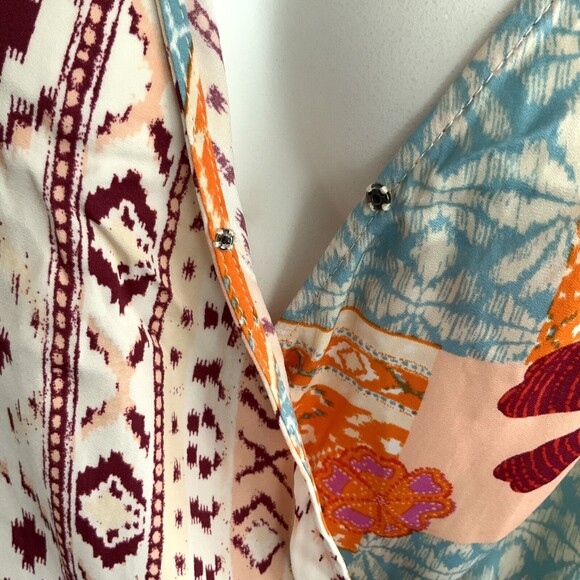 Free People Tied To You Cinch Waist Tank Top In Tropical Combo XS - Picture 8 of 11